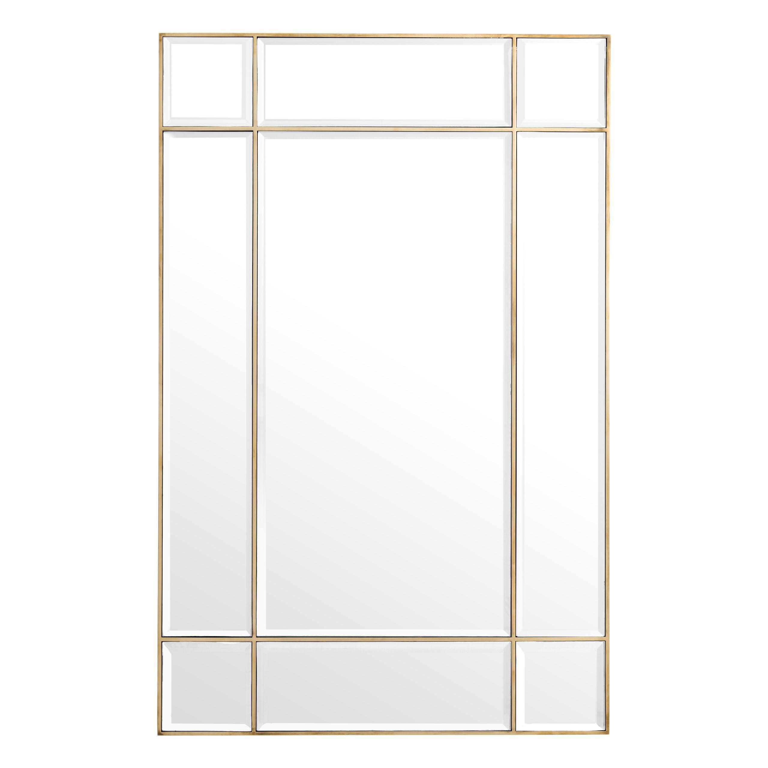 Mirror Beaumont vintage brass finish bevelled