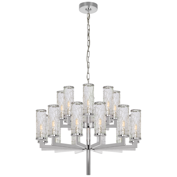 KW5201ABCRG by Visual Comfort - Liaison Double Tier Chandelier in  Antique-Burnished Brass with Crackle Glass