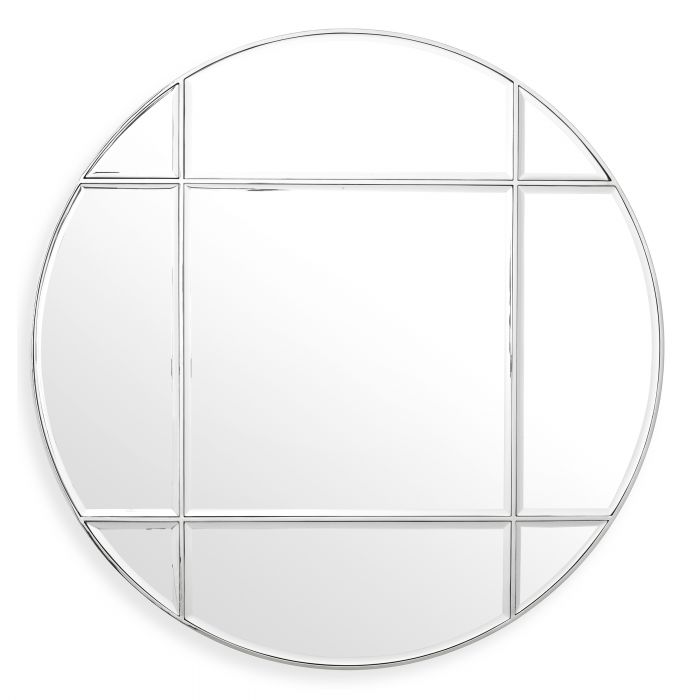 Mirror Beaumont round nickel finish bevelled